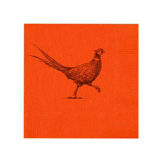 Pheasant Strut Orange Beverage Napkins