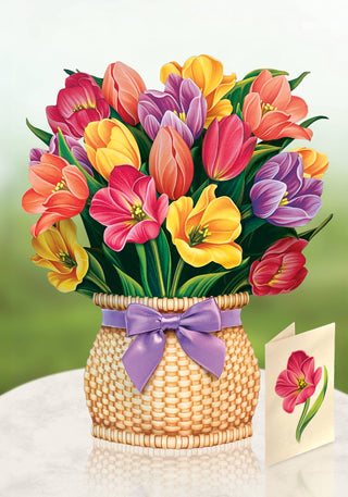Festive Tulips Pop-up Greeting Card