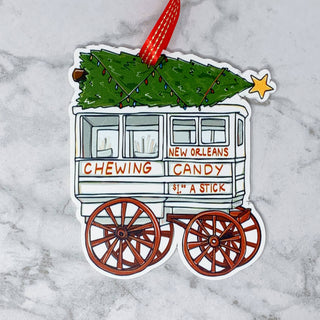 Roman Candy Cart Christmas Tree Ornament New Orleans Holiday