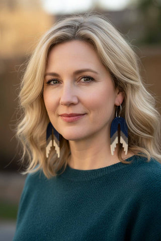 Navy Earrings TAVWE Collection