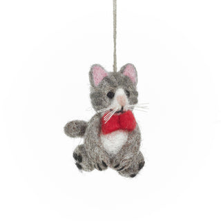 Handmade Felt Ferguson the Cat Hanging Decoration - DUE OCT