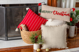 Merry Christmas Embroidered Pillow