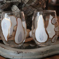 Stemless Oyster Confetti Glasses