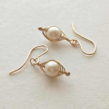 Gold Peapod Earrings - One Pea