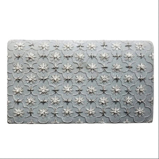 Gray Velvet Quatrefoil Clutch with Moonstones