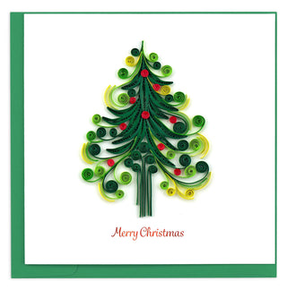 Christmas Tree Quilled Greeting Card