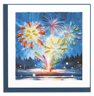 Fireworks Display Quilled Greeting Card