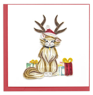 Holiday Cat Quilled Greeting Card