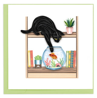 MISCHIEVOUS CAT QUILLING CARD