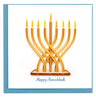 Modern Menorah Quilled Hanukkah Card
