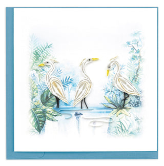 THREE HERONS QUILLING CARD