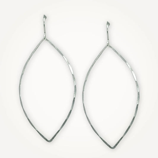 Hammered Hoop Earrings - Marquise