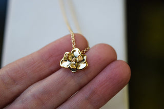 Small Gold Magnolia Pendant