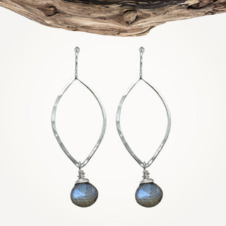 Petite Marquise Earrings - Labradorite