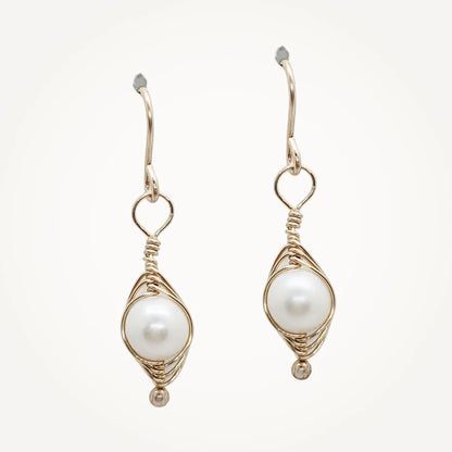 Gold Peapod Earrings - One Pea