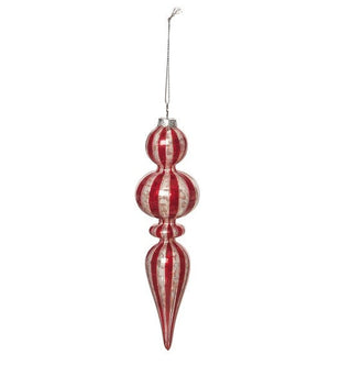Red & White Vintage Finial Orn