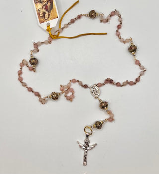 Venetian Glass Wedding Cake Pink Rosary
