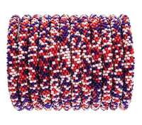 Roll-On® Bracelet Red, White, and Blue Speckled