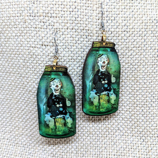 Iamsonotcool - Creepy Clown - Embalming Jar Earrings