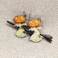 Iamsonotcool - Pumpkin Witch Earrings