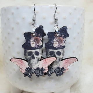 Iamsonotcool - Dapper Skull Earrings / Fancy Skull