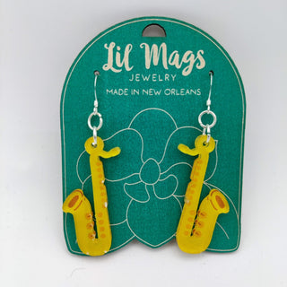 Lil Mags Saxophone Acrylic Earrings