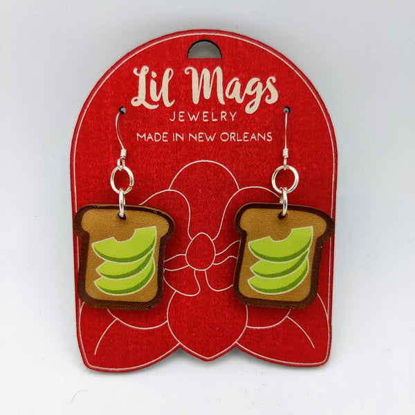 Lil Mags Avocado Toast Acrylic Earrings