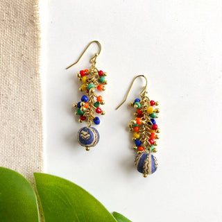 Confetti Kantha Cluster Earrings