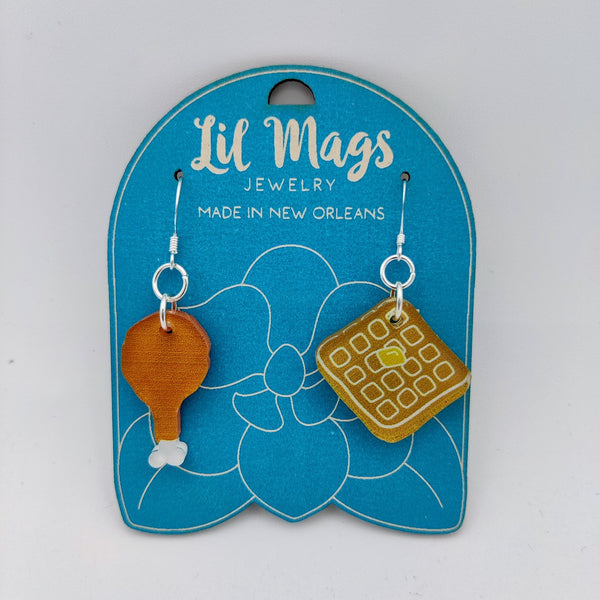 Lil Mags Chicken & Waffles Acrylic Earrings