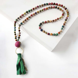 Kantha Tassel Necklace