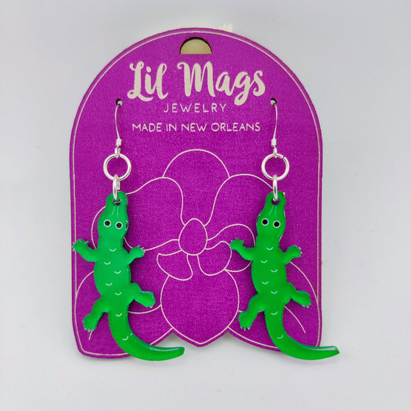 Lil Mags Alligator Acrylic Earrings