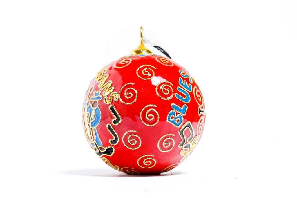 NEW ORLEANS JAZZ CLOISONNE ORNAMENT (RED)