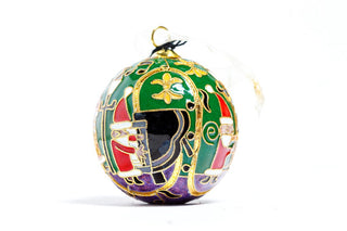 JAZZ SANTAS CLOISONNE ORNAMENT (GREEN)