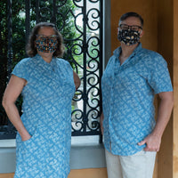 BLUE IRONWORK MEN'S BUTTON DOWN SHORT SLEEVE SHIRT