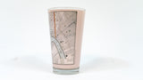 PINT GLASS FEATURING MAP FROM THNOC ARCHIVE