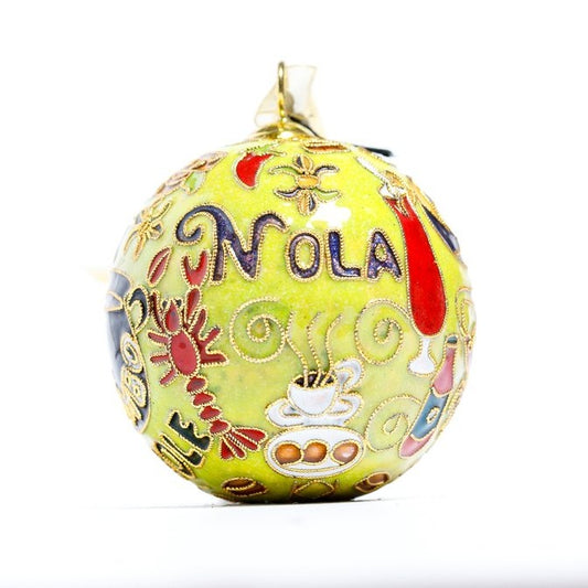 NEW ORLEANS FOOD ORNAMENT CLOISONNE ORNAMENT (GREEN)