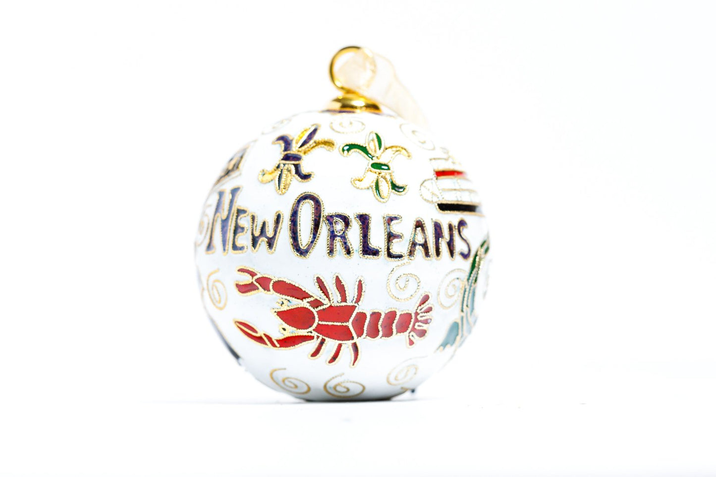 NEW ORLEANS ORIGINAL  MARDI GRAS ICONS CLOISONNE ORNAMENT