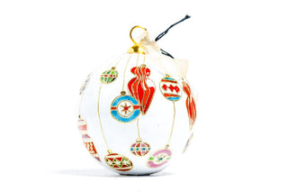 ORNAMENTS HANGING CLOISONNE ORNAMENT (WHITE)