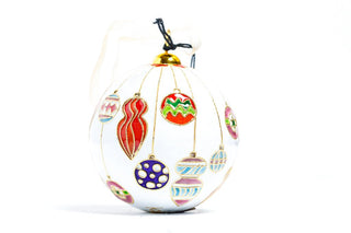 ORNAMENTS HANGING CLOISONNE ORNAMENT (WHITE)