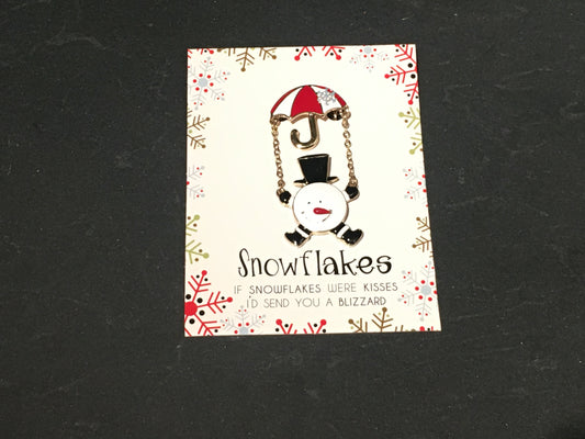 SNOWMAN W/ UMBRELLA PIN