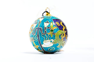 NOLA STATE ICONS CLOISONNE ORNAMENT (TURQUOISE)