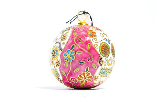 SUGAR SKULLS CLOISONNE ORNAMENT (PINK)