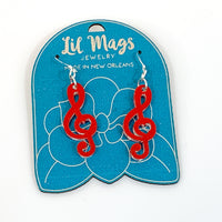 Lil Mags Treble Clef Acrylic Earrings