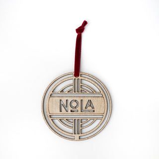 NOLA CIRCLE WOOD ORNAMENT