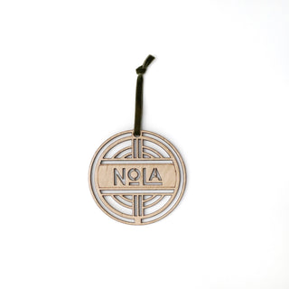 NOLA CIRCLE WOOD ORNAMENT