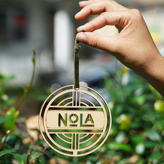 NOLA CIRCLE WOOD ORNAMENT