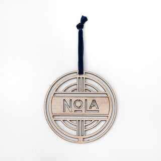 NOLA CIRCLE WOOD ORNAMENT