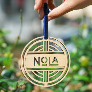 NOLA CIRCLE WOOD ORNAMENT