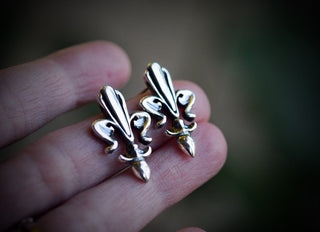 FLEUR DE LIS STERLING SILVER EARRINGS