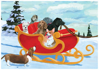 DOGS IN SLED (SINGLE NOTECARD)
